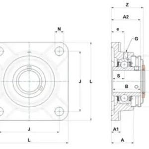 Zespół z oprawą żeliwną z osłoną blaszaną nieprzelotową UCF.213.CC SNR Popularny