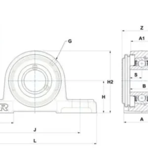 Zespół z oprawą żeliwną z osłoną blaszaną przelotową UCP.207.CO SNR Ostatnia szansa