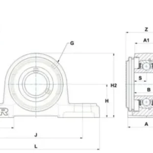 Zespół z oprawą żeliwną z osłoną blaszaną nieprzelotową UCP.210.CC SNR Wysoka jakość
