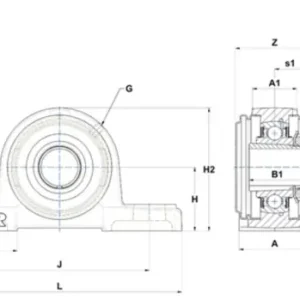 Zespół z oprawą żeliwną z osłoną blaszaną przelotową UKP 206.H CO SNR Premium