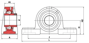 Zespół z oprawą żeliwną, temperatura do 200°C UCPE.212T20 SNR Oryginalny