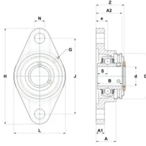 Zespół z oprawą żeliwną z osłoną blaszaną przelotową UCFL208CO SNR Tani