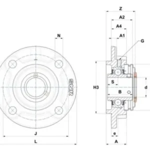 Zespół z oprawą żeliwną z osłoną blaszaną nieprzelotową UCFC206 CC SNR Tani