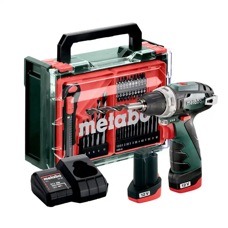 Premium Metabo PowerMaxx BS Basic Set Wiertarko-wkrętarka akumulatorowa ( 12V, 2x 2 Ah) 600080710