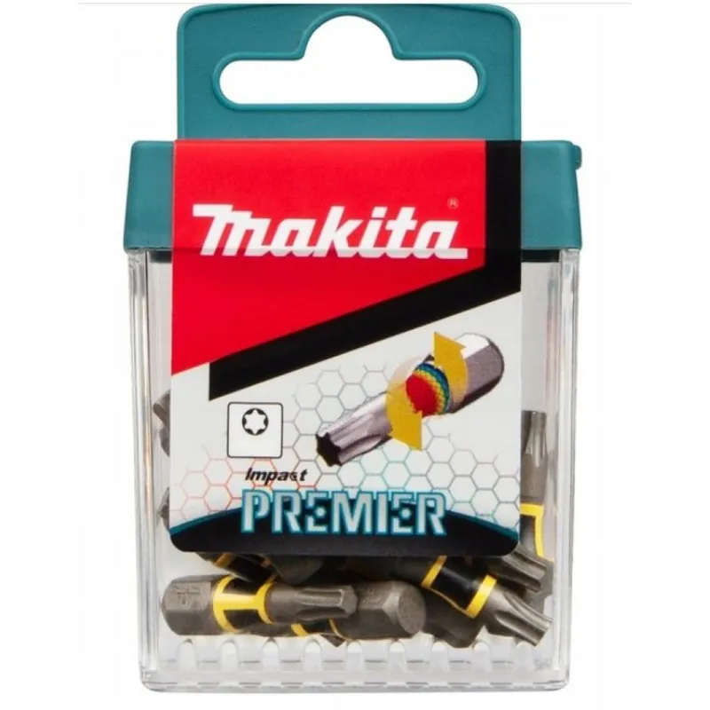 Premium Makita E-25965 Bit skrętny Impact Premier (C-form) T25 – 25 mm, 15 szt.