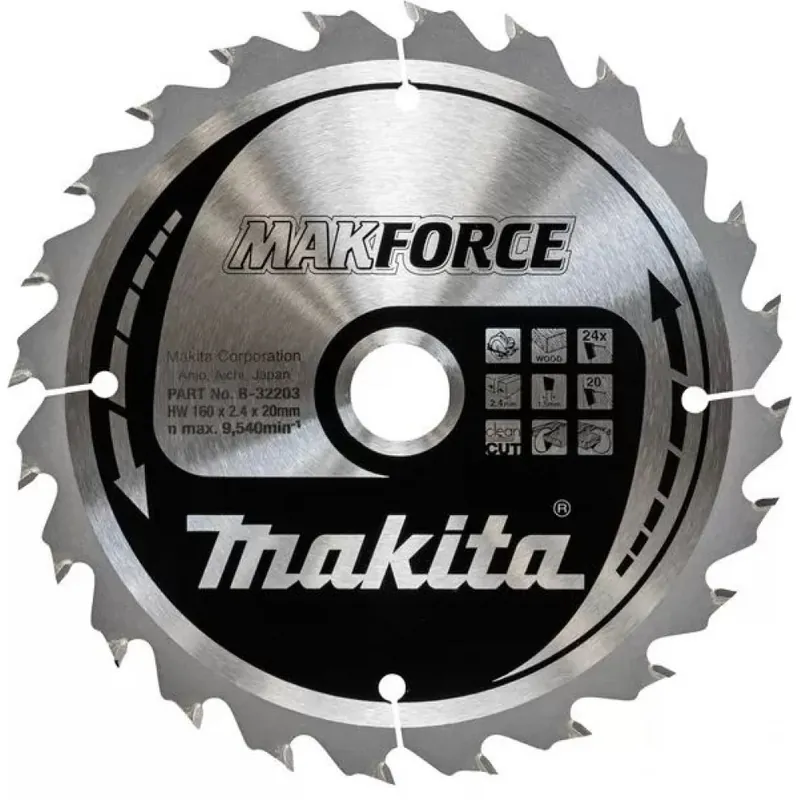 Dodaj do koszyka Makita B-32203 Makforce Tarcza pilarska do drewna 160 × 2,4 × 20 mm, 24Z