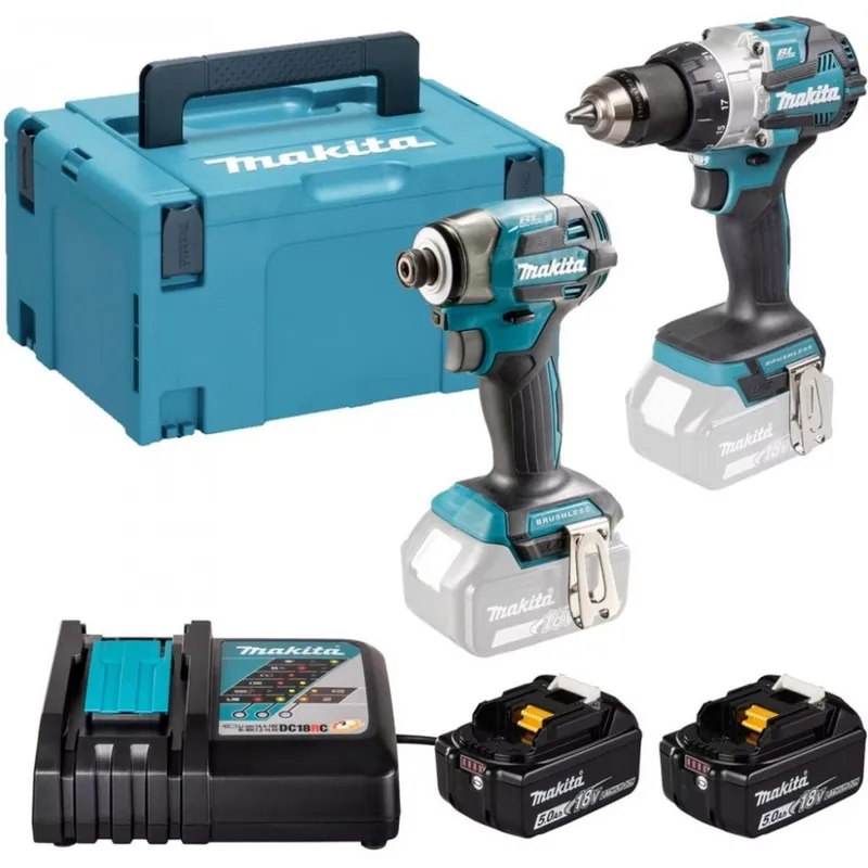 Tani Makita DLX2528TJ Zestaw narzędzi akumulatorowych 18V DDF492 + DTW300 + (2x5,0Ah) + Makpac