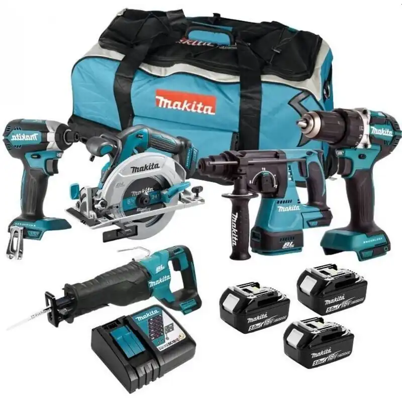Darmowy zwrot Makita DLX5032T Zestaw aku 18V DDF484, DTD153, DHS680, DJR187, DHR242, DC18RC, 3 x BL1850B