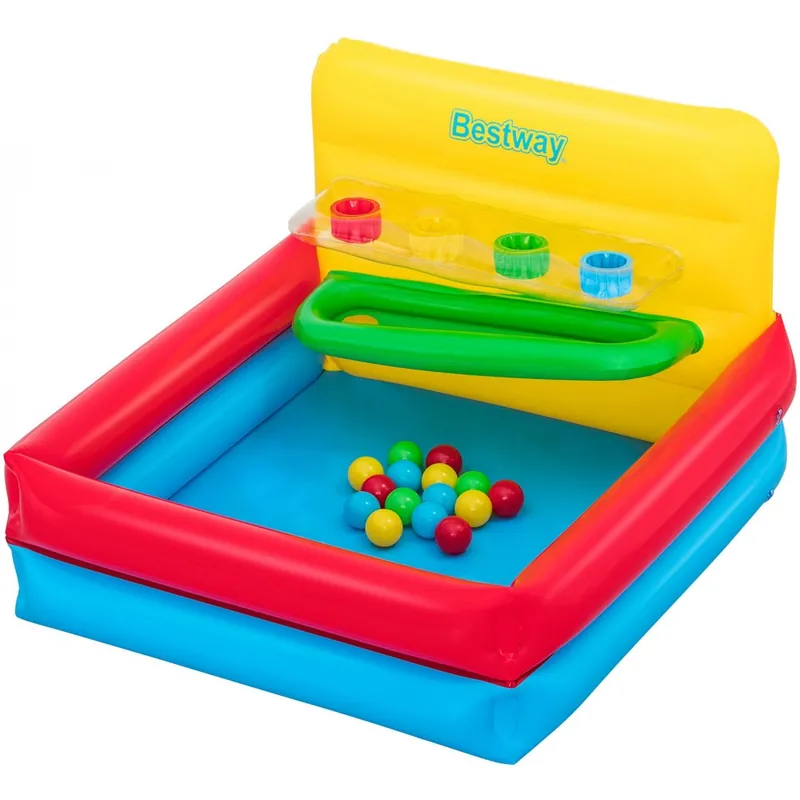 Bezpieczna płatność BESTWAY Sort 'n Play Dmuchany basen/centrum zabaw z 15 piłkami 104 x 94 x 61 cm 52546