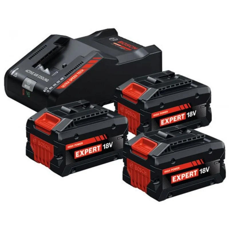 BOSCH PROFESSIONAL Zestaw startowy 3 akumulatory EXBA18V-80 + ładowarka EXAL18 0615V0005R Bestseller
