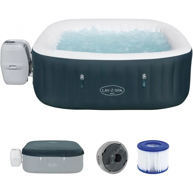 BESTWAY Lay-Z-Spa Ibiza AirJet Jacuzzi dmuchane, 180 x 180 x 66 cm, 4 osoby 6002U Tylko do końca tygodnia