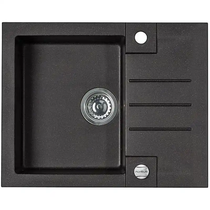 Obniżka ceny ALVEUS ROCK 30 Zlewozmywak granitowy, 595x475 mm, czarny