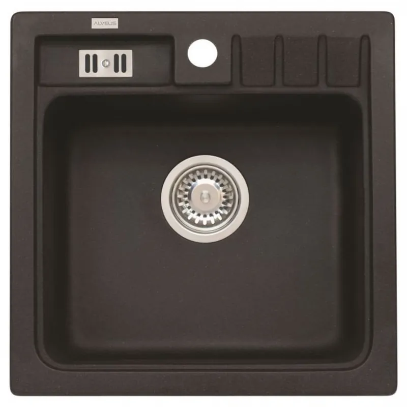 ALVEUS NIAGARA 20 Zlewozmywak granitowy, 465 x 465 mm, czarny Ograniczona ilość