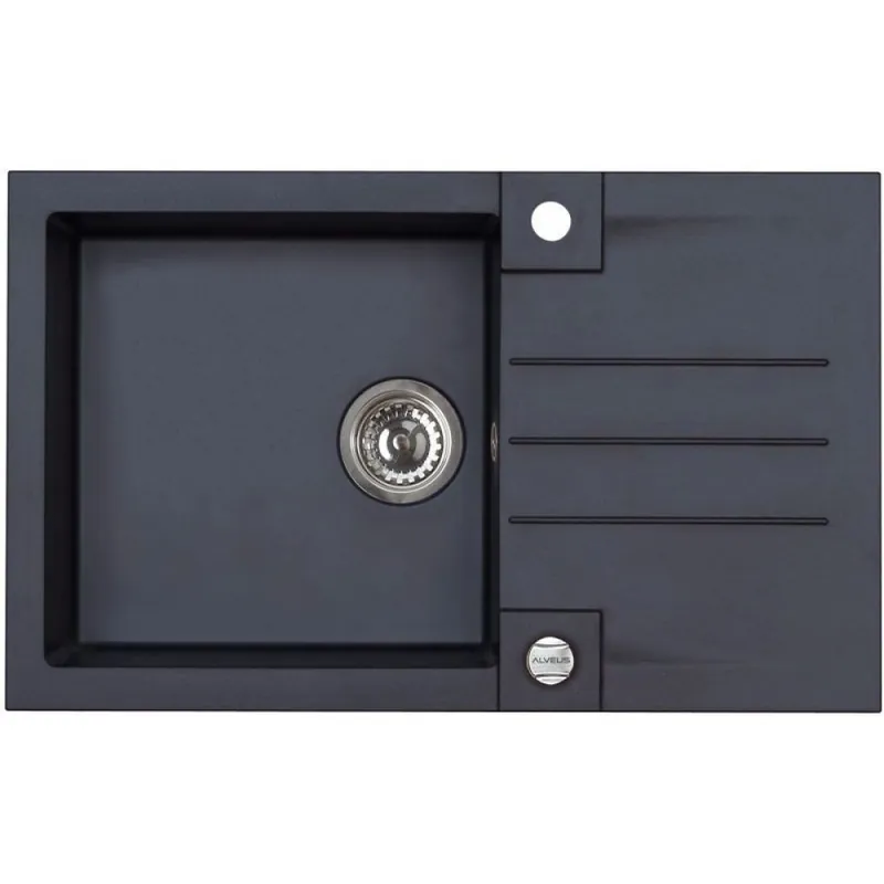 ALVEUS ROCK 130 Zlewozmywak granitowy, 780x480 mm, czarny Hit cenowy