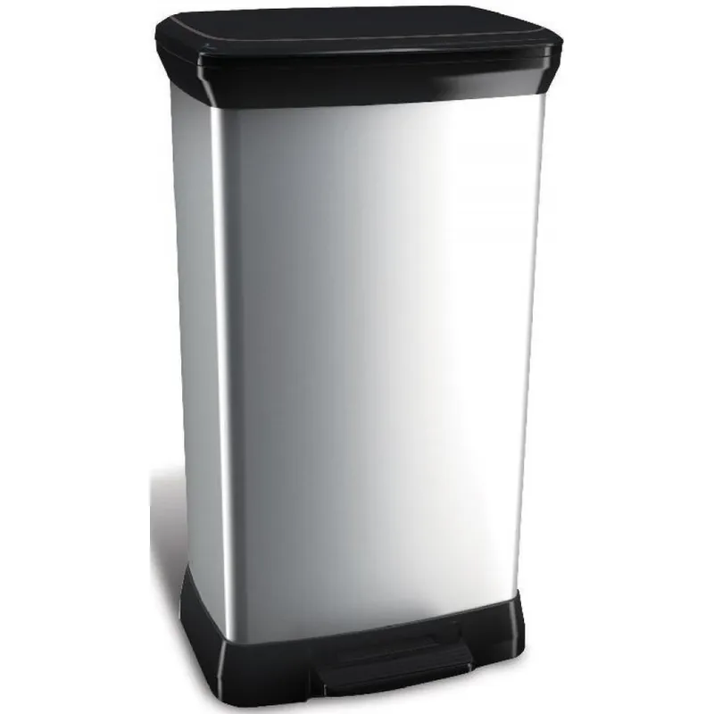 CURVER DECO BIN 50L Kosz na śmieci 39 x 29 x 73 cm srebrny 02162-582 Okazja