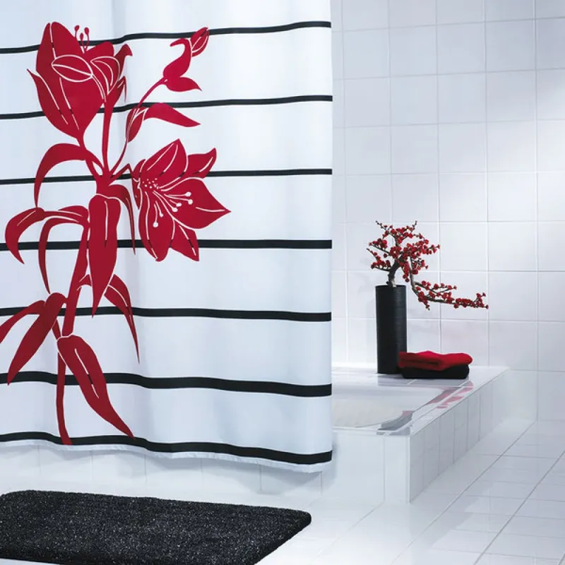 HOKKAIDO Zasłona prysznicowa 180x200cm, polyester 47926 Popularny