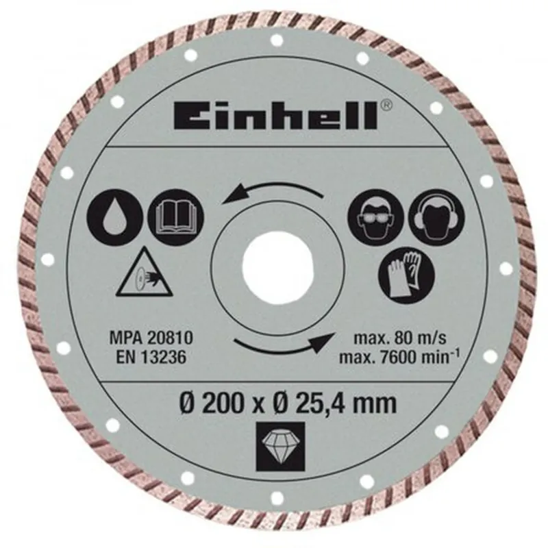 Einhell Tarcza diamentowa TURBO 200x25,4 mm do płytek 4301175 Popularny