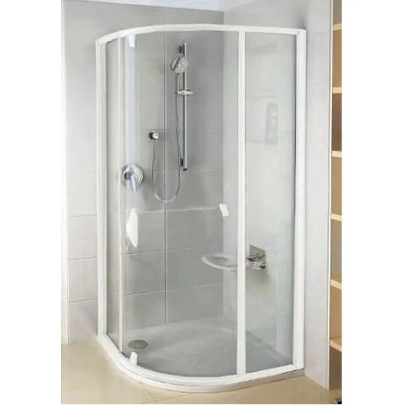 Nowy RAVAK PIVOT PSKK3 Pivot Kabina prysznicowa półokrągła biała/chrom + transparent 37677100Z1